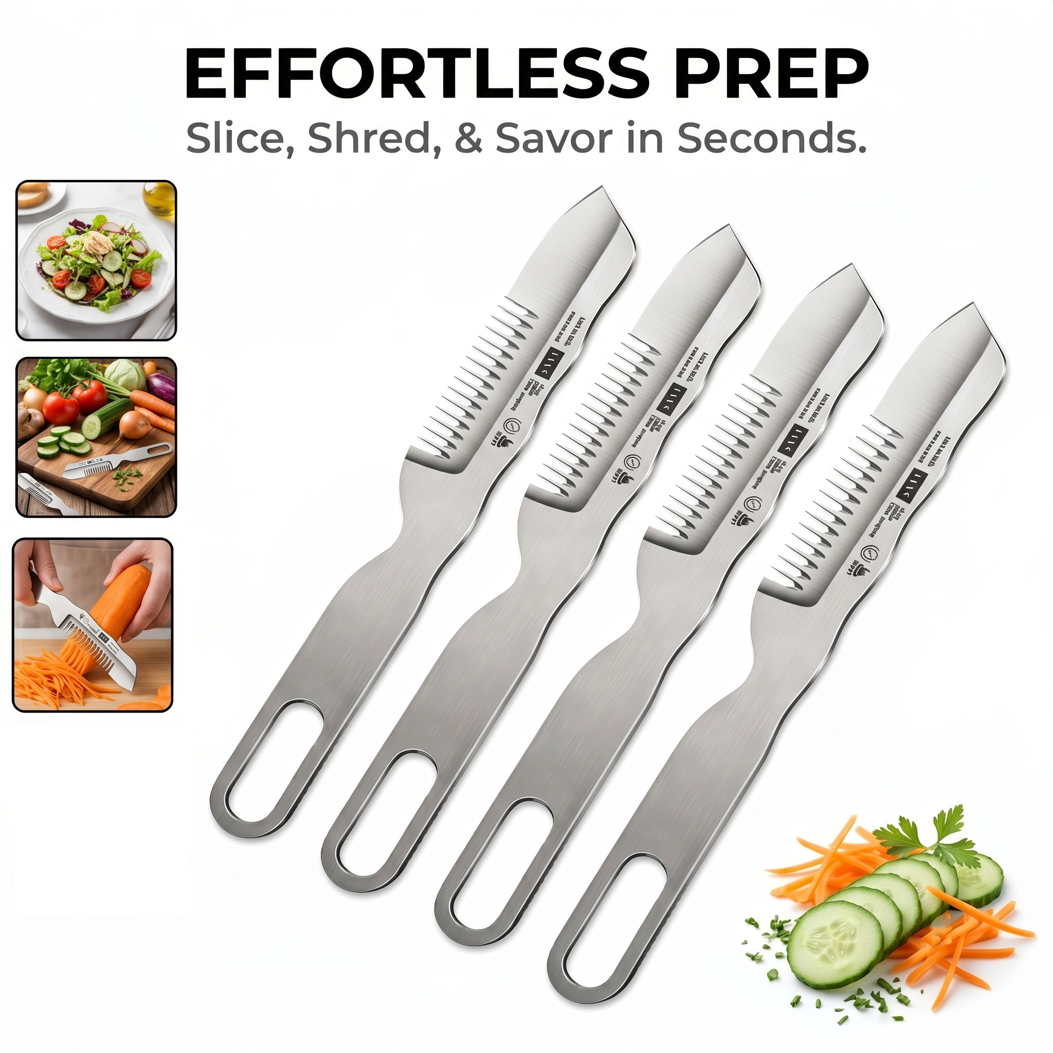 Kitchen Gadgets Vegetable Cutter - Nuovo Tagliaverdure Multifunzionale in Acciaio Inox,
