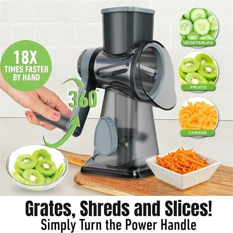 Cheese Grater Box - Grattugia Rotante 3-in-1 2025, Affettaverdure Manuale