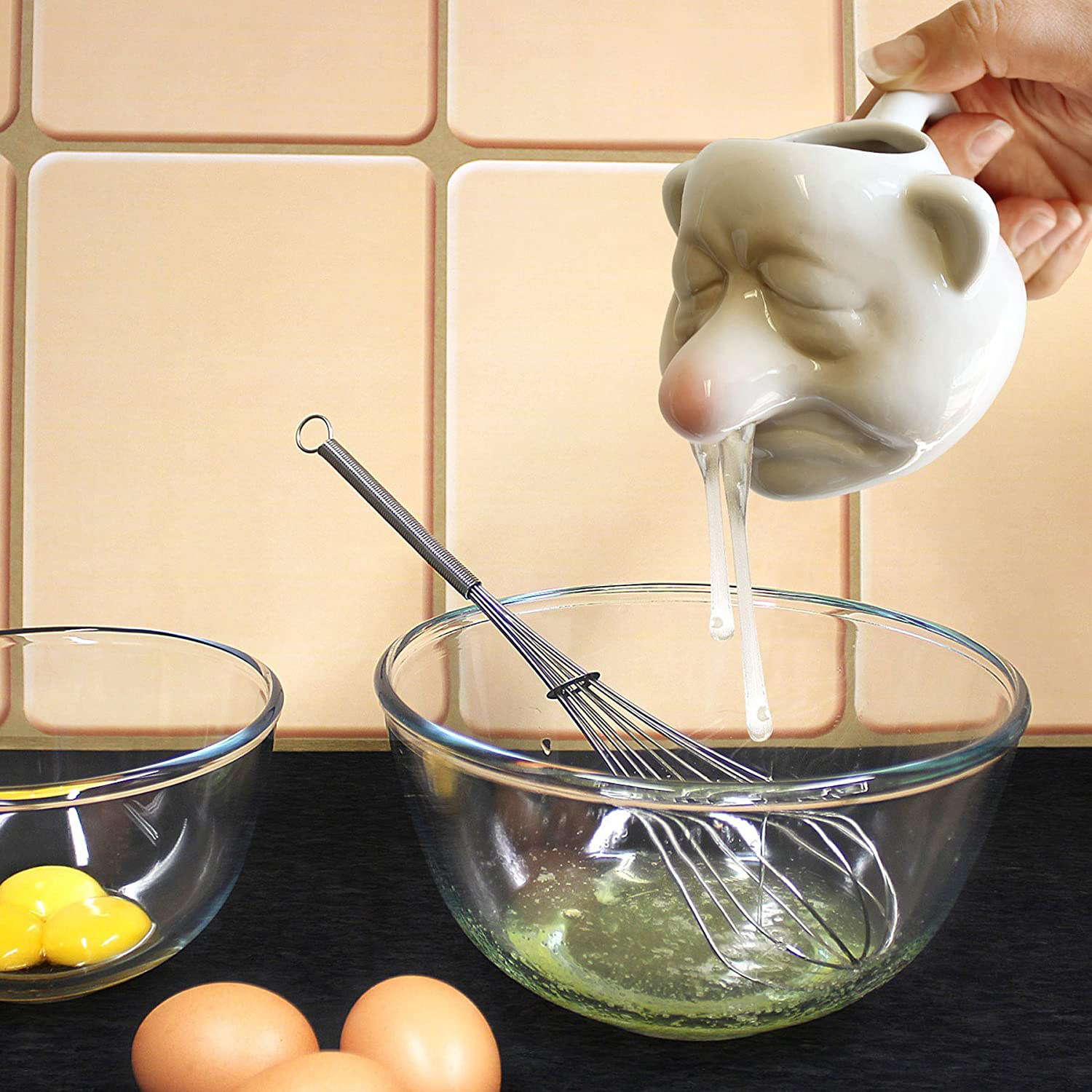 Funny Kitchen Gadgets Gifts - Divertente Separatore di Uova in Ceramica,