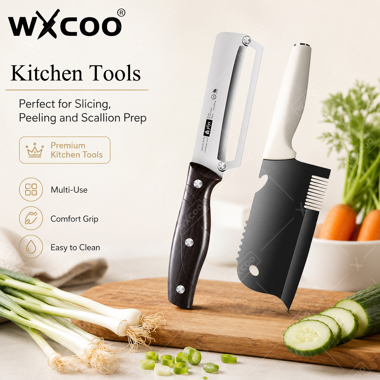 Kitchen Gadgets For Arthritic Hands - WXCOO Taglia-Cipollotti in Acciaio Inox, Pelapatate